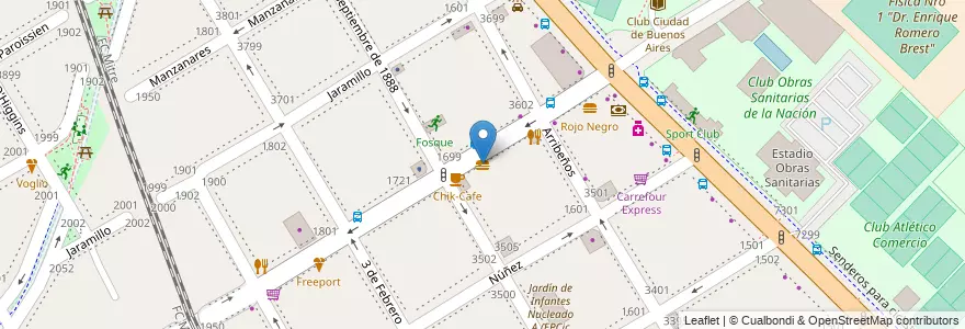 Mapa de ubicacion de Sushi Cool, Nuñez en 阿根廷, Ciudad Autónoma De Buenos Aires, 布宜诺斯艾利斯, Comuna 13.