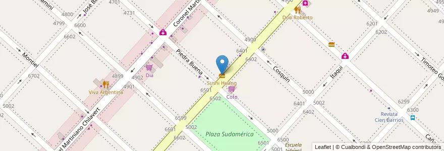 Mapa de ubicacion de Sushi Huang, Villa Riachuelo en Argentina, Ciudad Autónoma De Buenos Aires, Buenos Aires, Comuna 8.