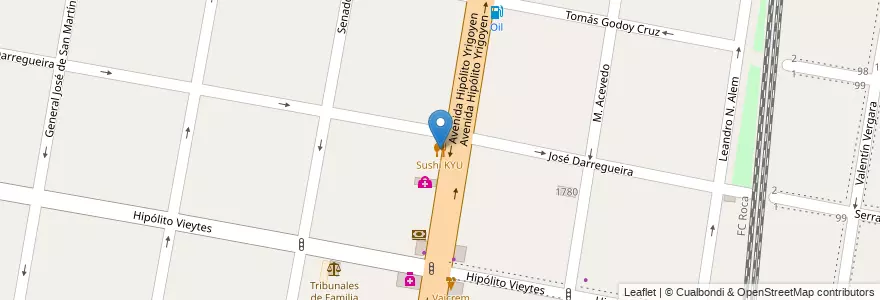 Mapa de ubicacion de Sushi KYU en Argentina, Buenos Aires, Partido De Lomas De Zamora, Banfield.
