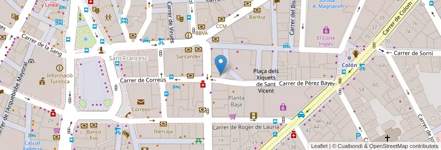 Mapa de ubicacion de Sushi Point en اسپانیا, Comunitat Valenciana, València / Valencia, Comarca De València, València.