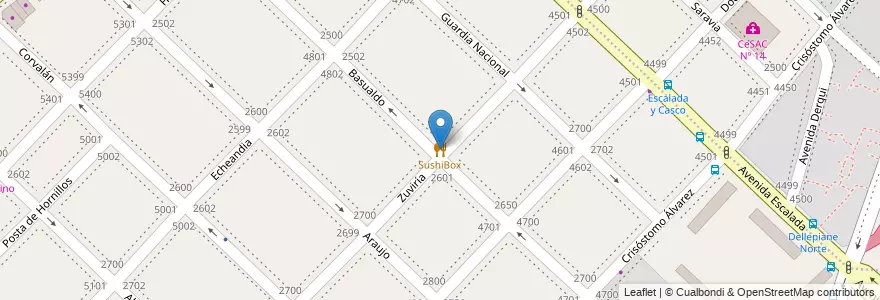 Mapa de ubicacion de SushiBox, Villa Lugano en Аргентина, Буэнос-Айрес, Comuna 9, Буэнос-Айрес.