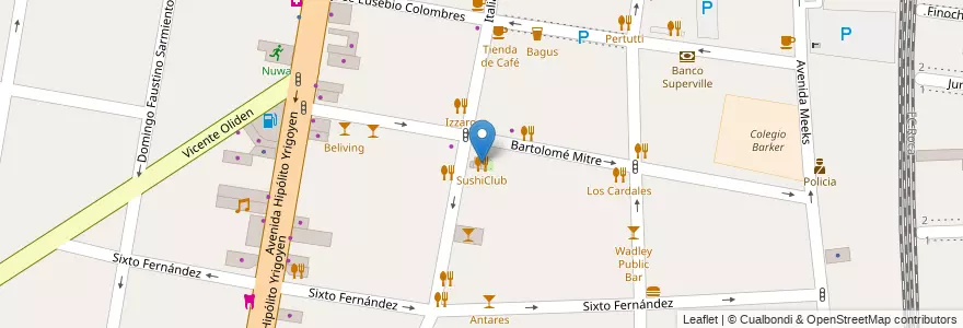 Mapa de ubicacion de SushiClub en Arjantin, Buenos Aires, Partido De Lomas De Zamora, Lomas De Zamora.