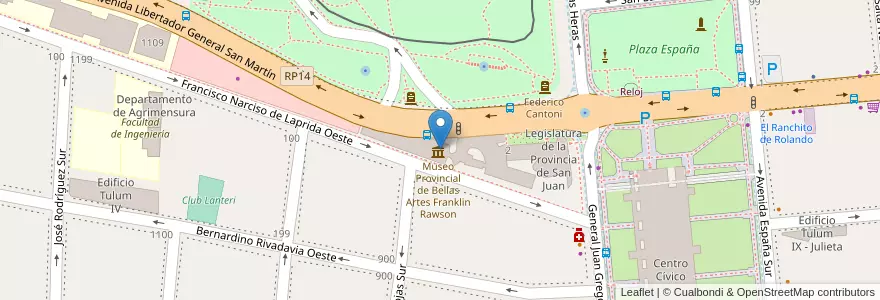 Mapa de ubicacion de SushiClub en 阿根廷, San Juan, 智利, Capital.