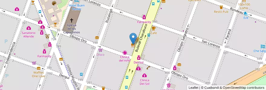 Mapa de ubicacion de SushiClub en Argentinien, Provinz Córdoba, Departamento Capital, Pedanía Capital, Córdoba, Municipio De Córdoba.