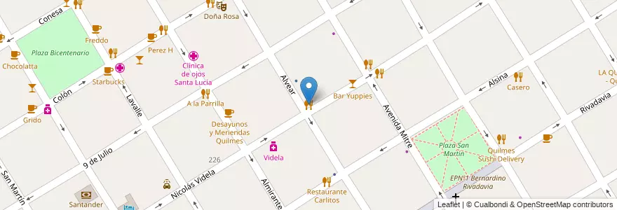 Mapa de ubicacion de SushiClub en Argentina, Provincia Di Buenos Aires, Partido De Quilmes, Quilmes.