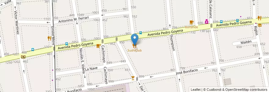 Mapa de ubicacion de SushiClub, Caballito en Аргентина, Буэнос-Айрес, Буэнос-Айрес, Comuna 6.