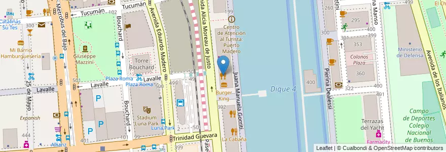 Mapa de ubicacion de SushiClub, Puerto Madero en Аргентина, Буэнос-Айрес, Comuna 1, Буэнос-Айрес.