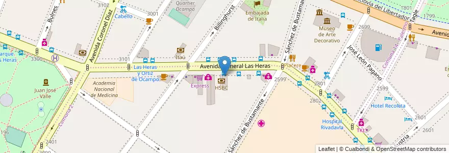Mapa de ubicacion de SushiClub, Recoleta en Argentine, Ciudad Autónoma De Buenos Aires, Comuna 2, Buenos Aires.