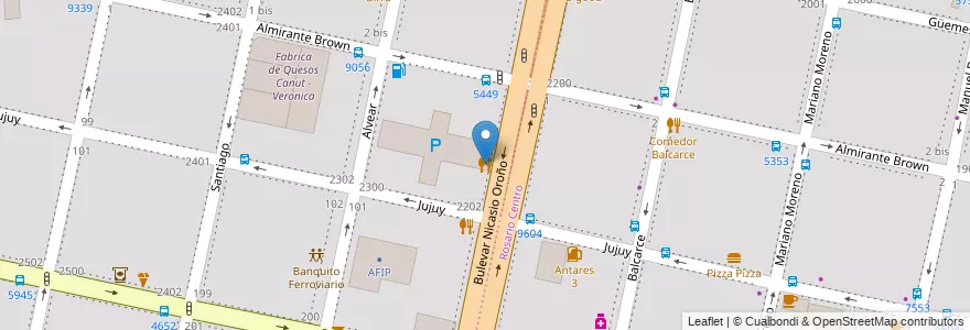 Mapa de ubicacion de SushiClub en Argentina, Santa Fe, Departamento Rosario, Municipio De Rosario, Rosário.