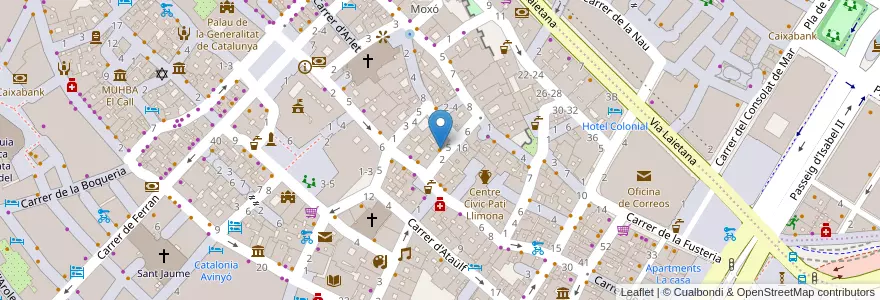Mapa de ubicacion de Sushiya en España, Catalunya, Barcelona, Barcelonès, Barcelona.