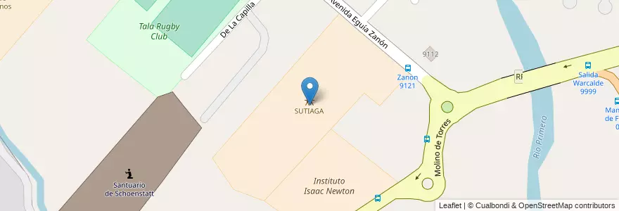Mapa de ubicacion de SUTIAGA en アルゼンチン, コルドバ州, Departamento Capital, Pedanía Capital, Córdoba, Municipio De Córdoba.