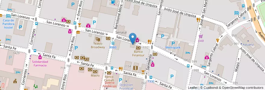 Mapa de ubicacion de Swiss Medical en アルゼンチン, サンタフェ州, Departamento Rosario, Municipio De Rosario, ロサリオ.