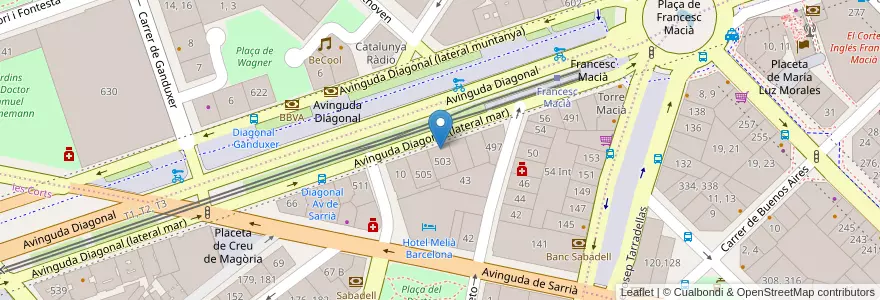 Mapa de ubicacion de Sygma Diagonal en スペイン, カタルーニャ州, Barcelona, バルサルネス, Barcelona.