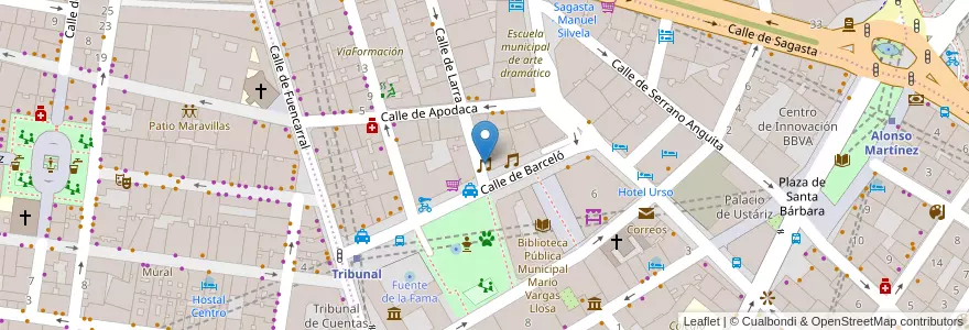 Mapa de ubicacion de T Club en Spagna, Comunidad De Madrid, Comunidad De Madrid, Área Metropolitana De Madrid Y Corredor Del Henares, Madrid.