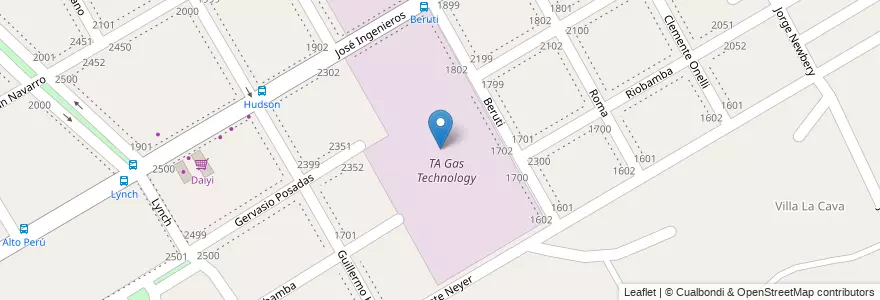 Mapa de ubicacion de TA Gas Technology en Argentinië, Buenos Aires, Partido De San Isidro, Beccar.