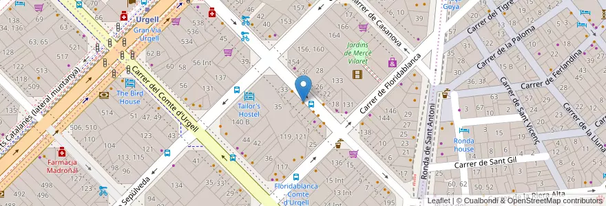 Mapa de ubicacion de Tàber en 西班牙, Catalunya, Barcelona, Barcelonès, Barcelona.