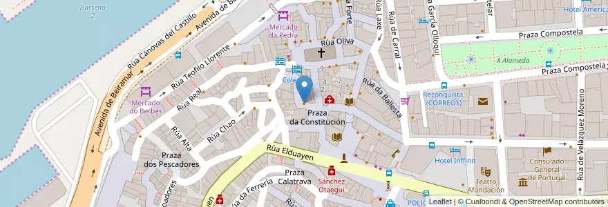 Mapa de ubicacion de Taberna A Pedra en 스페인, Vigo.