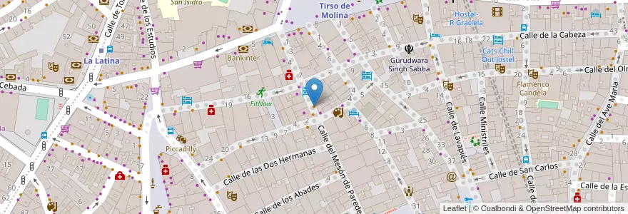 Mapa de ubicacion de Taberna Antonio Sánchez en 西班牙, Comunidad De Madrid, Comunidad De Madrid, Área Metropolitana De Madrid Y Corredor Del Henares, Madrid.