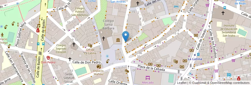 Mapa de ubicacion de Taberna Aranda en Испания, Мадрид, Мадрид, Área Metropolitana De Madrid Y Corredor Del Henares, Мадрид.