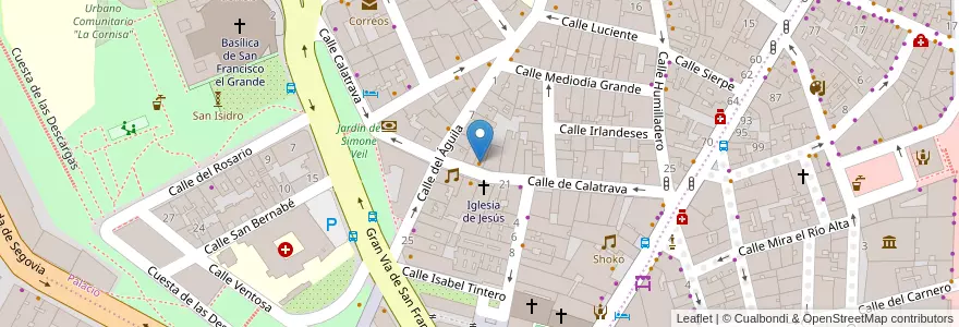Mapa de ubicacion de Taberna Calatrava, 22 en إسبانيا, منطقة مدريد, منطقة مدريد, Área Metropolitana De Madrid Y Corredor Del Henares, مدريد.