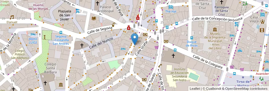 Mapa de ubicacion de Taberna de Conspiradores en スペイン, マドリード州, Comunidad De Madrid, Área Metropolitana De Madrid Y Corredor Del Henares, Madrid.