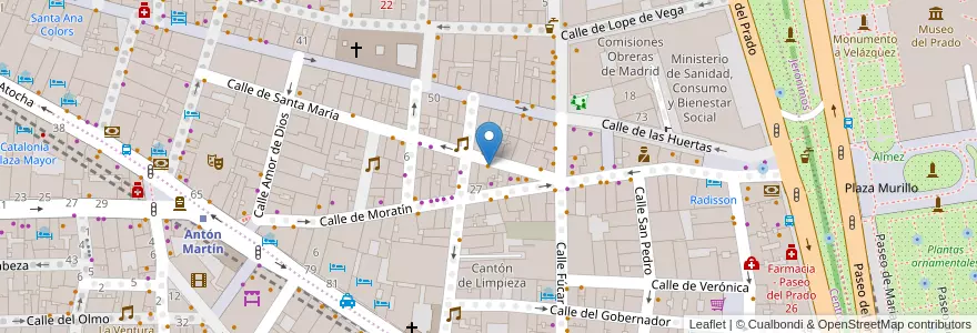 Mapa de ubicacion de Taberna de la Elisa en Испания, Мадрид, Мадрид, Área Metropolitana De Madrid Y Corredor Del Henares, Мадрид.