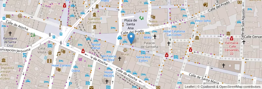 Mapa de ubicacion de Taberna El Arco en اسپانیا, بخش خودمختار مادرید, بخش خودمختار مادرید, Área Metropolitana De Madrid Y Corredor Del Henares, مادرید.