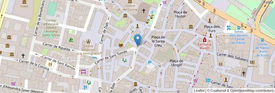 Mapa de ubicacion de Taberna El Olivo en スペイン, バレンシア州, València / Valencia, Comarca De València, València.