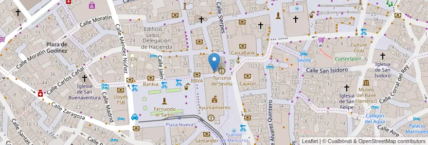 Mapa de ubicacion de Taberna El Papelón en 스페인, Andalucía, Sevilla, 세비야.