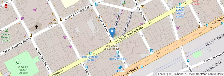 Mapa de ubicacion de Taberna El Rebujito en スペイン, バレンシア州, València / Valencia, Comarca De València, València.