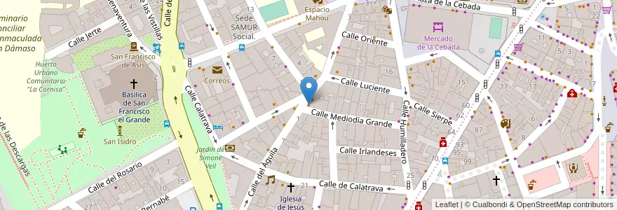 Mapa de ubicacion de Taberna J. Blanco en Испания, Мадрид, Мадрид, Área Metropolitana De Madrid Y Corredor Del Henares, Мадрид.
