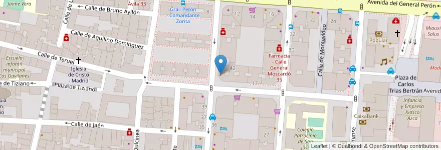 Mapa de ubicacion de Taberna Leoncio en إسبانيا, منطقة مدريد, منطقة مدريد, Área Metropolitana De Madrid Y Corredor Del Henares, مدريد.