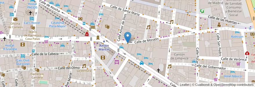Mapa de ubicacion de Taberna Los Chanquetes en スペイン, マドリード州, Comunidad De Madrid, Área Metropolitana De Madrid Y Corredor Del Henares, Madrid.