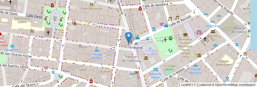 Mapa de ubicacion de Taberna Madrid - Madriz en İspanya, Comunidad De Madrid, Comunidad De Madrid, Área Metropolitana De Madrid Y Corredor Del Henares, Madrid.