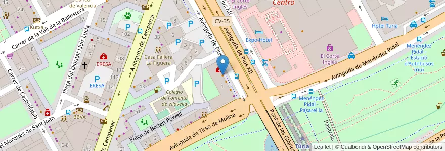 Mapa de ubicacion de Taberna Montero en Испания, Валенсия, Валенсия, Comarca De València, Валенсия.