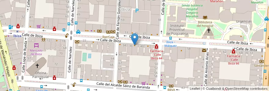 Mapa de ubicacion de Taberna Pedraza en 스페인, Comunidad De Madrid, Comunidad De Madrid, Área Metropolitana De Madrid Y Corredor Del Henares, 마드리드.