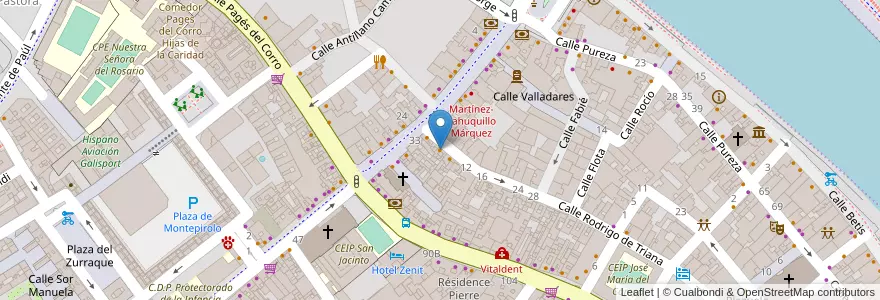 Mapa de ubicacion de Taberna Restaurante DeTriana en Spagna, Andalucía, Sevilla, Siviglia.