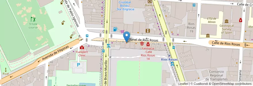 Mapa de ubicacion de Taberna Ríos Rosas en Испания, Мадрид, Мадрид, Área Metropolitana De Madrid Y Corredor Del Henares, Мадрид.
