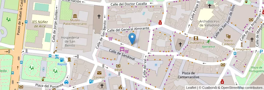 Mapa de ubicacion de Taberna San Benito en اسپانیا, Castilla Y León, Valladolid, Valladolid.