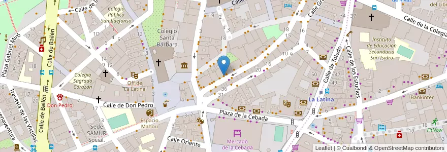 Mapa de ubicacion de Taberna Tempranillo en İspanya, Comunidad De Madrid, Comunidad De Madrid, Área Metropolitana De Madrid Y Corredor Del Henares, Madrid.