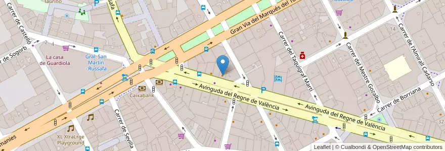 Mapa de ubicacion de Taberna Vasca Che en Spanien, Valencianische Gemeinschaft, Valencia, Comarca De València, Valencia.