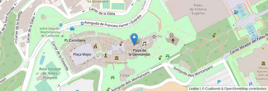 Mapa de ubicacion de Tablao de Carmen en 스페인, Catalunya, Barcelona, Barcelonès, 바르셀로나.