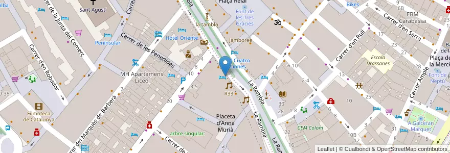 Mapa de ubicacion de tablao flamenco en Espanha, Catalunha, Barcelona, Barcelonès, Barcelona.