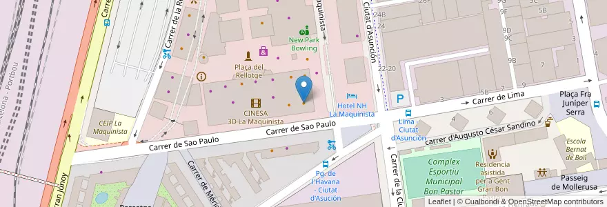 Mapa de ubicacion de Taco Bell en Испания, Каталония, Барселона, Барселонес, Барселона.