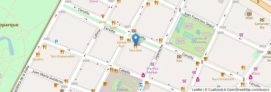 Mapa de ubicacion de Taco Box, Palermo en Arjantin, Ciudad Autónoma De Buenos Aires, Buenos Aires, Comuna 14.