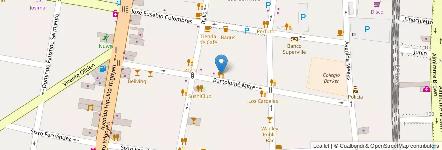 Mapa de ubicacion de Taco Box en 阿根廷, 布宜诺斯艾利斯省, Partido De Lomas De Zamora, Lomas De Zamora.