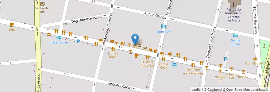 Mapa de ubicacion de Taco Tabasco en آرژانتین, شیلی, Mendoza, Departamento Capital, Ciudad De Mendoza, Sección 5ª Residencial Sur.