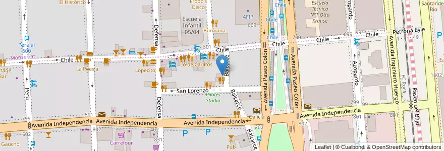 Mapa de ubicacion de Taconeando, San Telmo en 아르헨티나, Ciudad Autónoma De Buenos Aires, Comuna 1, 부에노스아이레스.
