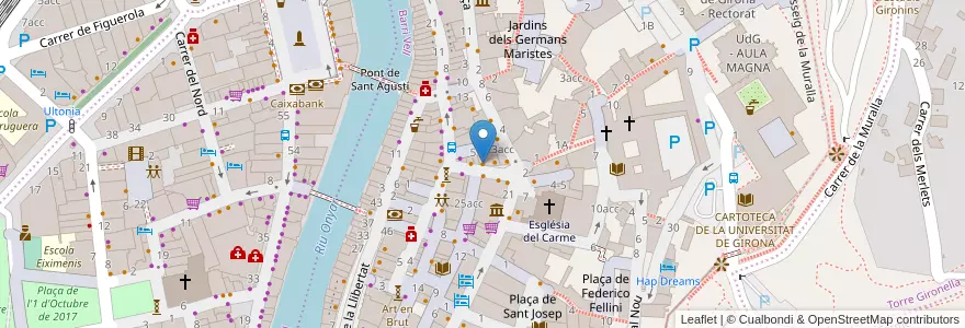 Mapa de ubicacion de Taj en España, Catalunya, Girona, Gironès, Girona.