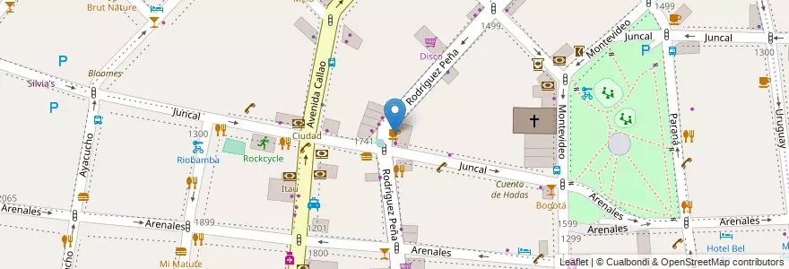 Mapa de ubicacion de Take & Caffee, Recoleta en Аргентина, Буэнос-Айрес, Comuna 2, Буэнос-Айрес.